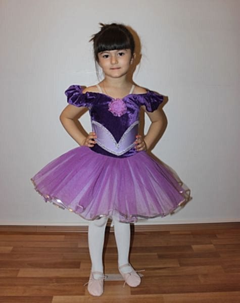 Ayce Kostüm -  Çiçekli Mor Tütü - T08