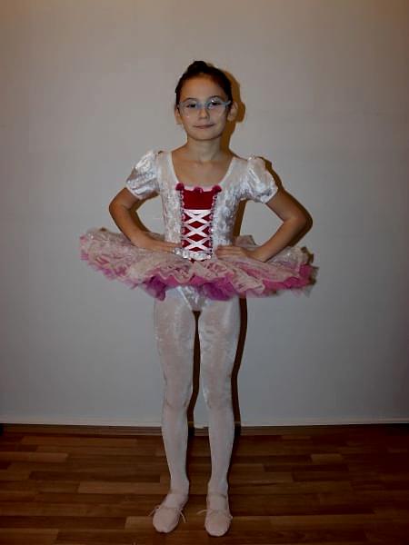 AYCE KOSTÜM - BEYAZ PEMBE KADİFE PRENSES TÜTÜ - T23