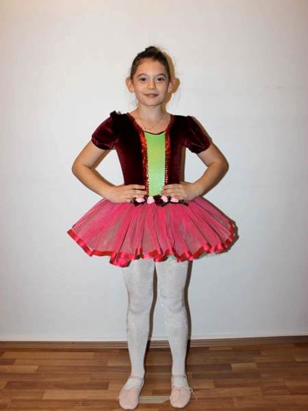 Ayce Kostüm - Çiçekli Bordo Yeşil Tütü -  T66