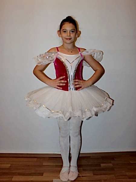 Ayce Kostüm - Pembe Beyaz Pullu Tütü - T68